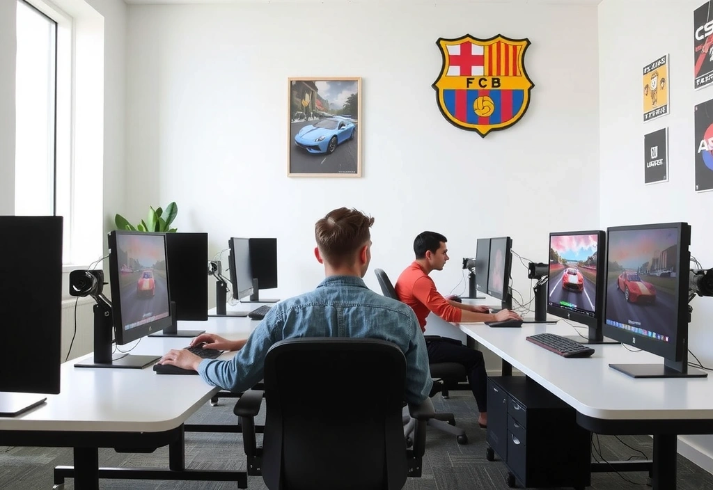 Oficina central de Chickenroadtechs en Madrid con equipos de desarrollo trabajando