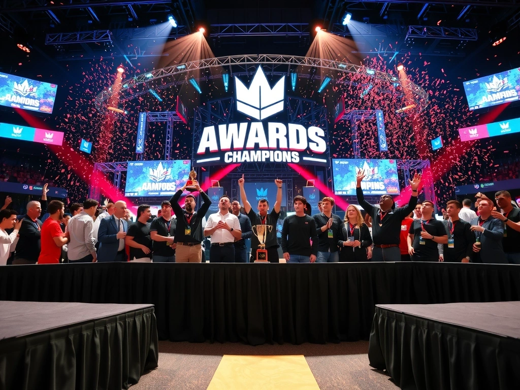 Ceremonia de premiación del torneo anterior de Chickenroadtechs