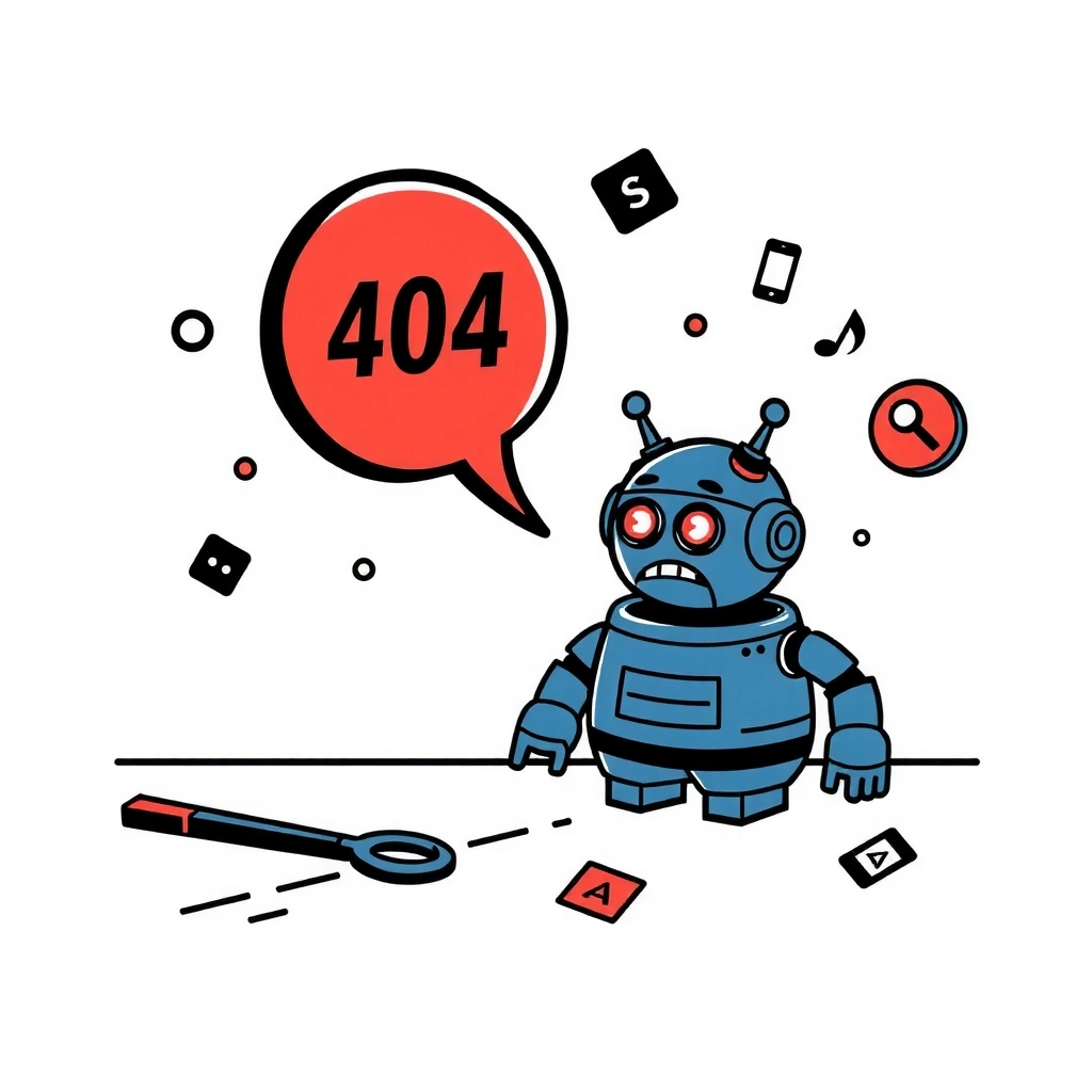 Ilustración de página no encontrada - Código de error 404