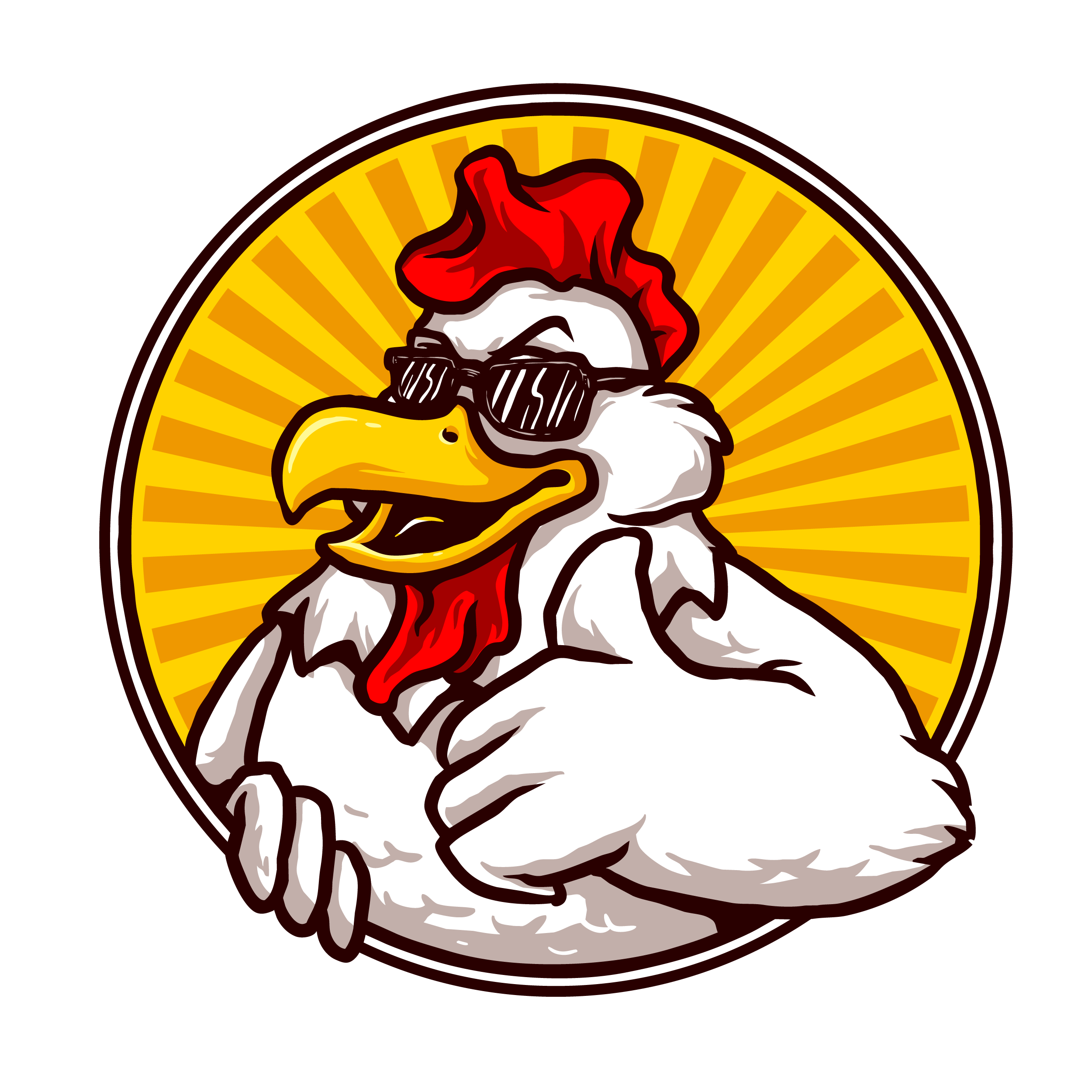 Stylized graphic of a farm and a truck, representing ChickenRoadTechs